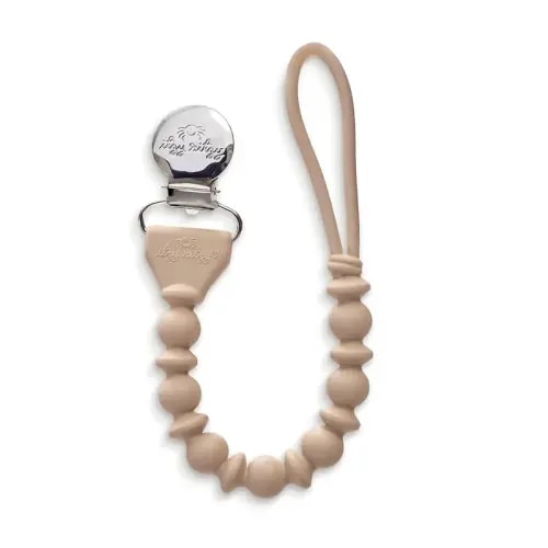 Itzy Paci Strap™ - Beaded Pacifier Clip - Toast