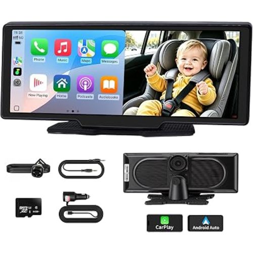 10.26" Baby Car Camera with CarPlay & Android Auto for Backseat