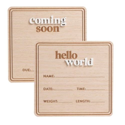 Pearhead Wooden Baby Announcement Photo Sharing Prop