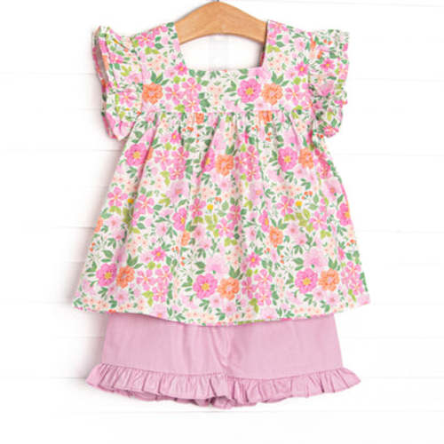 Fields of Fuchsia Ruffle Short Set, Purple – Stitchy Fish