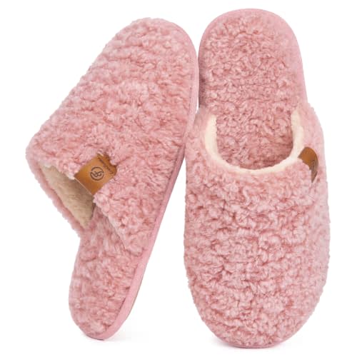 EverFoams Women's Fuzzy Slippers Warm Cozy Memory Foam Indoor House Shoes | Comfy, Soft, Lightweight, Breathable, Cloud, Non-slip, Machine-washable, Anti-slip Sole, Gift, Home
