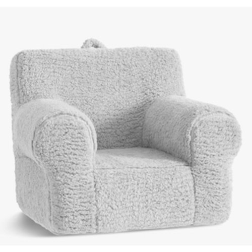 Pottery Barn Kids Gray Cozy Sherpa Anywhere Chair