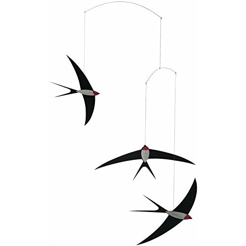 3 Swallow Hanging Mobile - 20 Inches - Premium-Grade Cardstock - Handmade in Denmark by Flensted