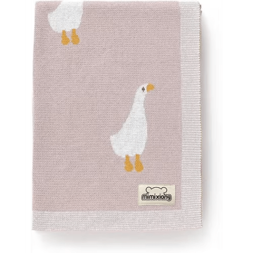 Baby Blanket Knit Receiving Boys Girls Cute Goose Blanket