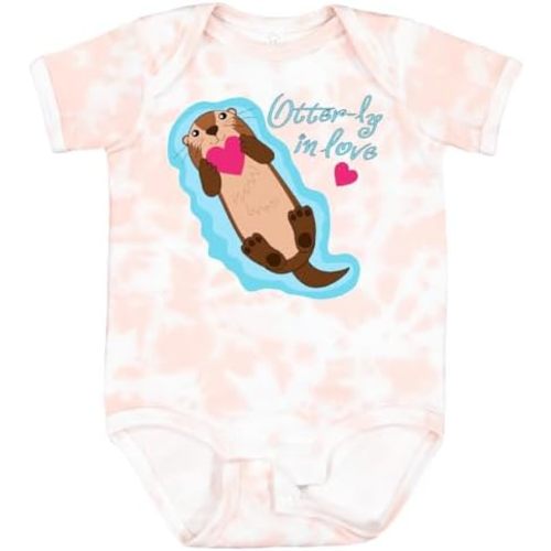 inktastic Otter-ly in Love-otter with Heart Baby Bodysuit