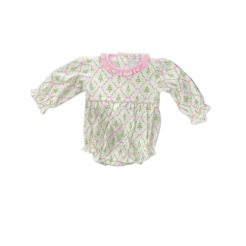 Holly Night Pima Ruffled Bubble