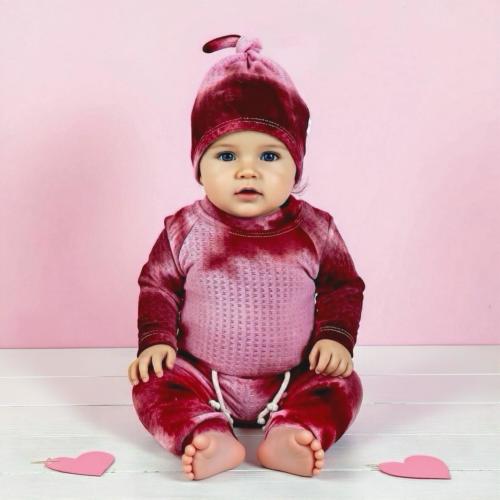 Valentine Baby Girl Outfit | Tie Dye Waffle Knit Set | Cute Baby Girl Clothes | Soft Spring Baby Clothes | Baby Shower Gift | Soft Baby Wear