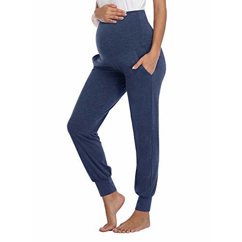 AMPOSH Women's Maternity Pants Stretchy Lounge Workout Pants Casual Loose Comfy Pregnancy Joggers with Pockets