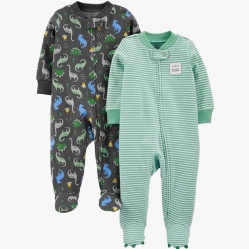 Simple Joys by Carter's baby-boys 2-way Zip Thermal Footed Sleep and Play, Pack of 2