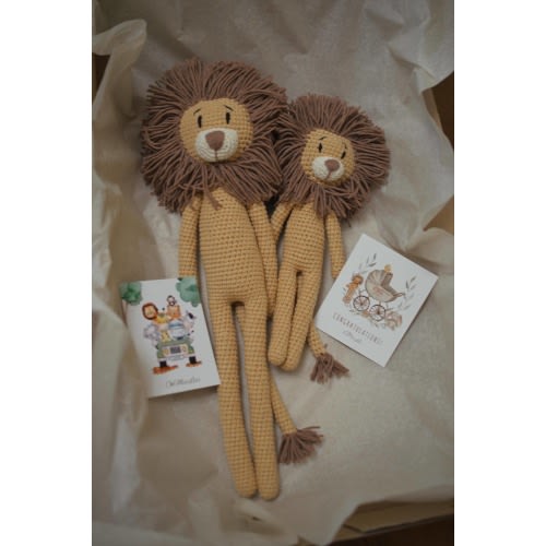 Big Brother Gift Little Brother Gift Sibling Gift Brother Gift Baby Boy Nursery Crocheted Savannah Lion Birthday Gift Newborn Daddy and Son