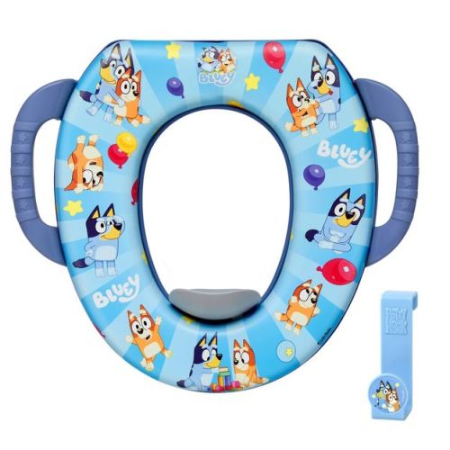 Bluey Soft Potty Seat: Toilet Training Seat, Polypropylene Material, Maximum Weight Capacity 40 lbs