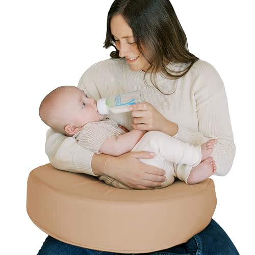 Dr. Brown's Bottle Feeding and Nursing Lap Support Pillow with Cover, U-Shaped Premium Memory Foam, Responsive Firm Support, Gentle Beige