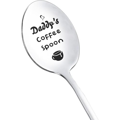 Daddy Spoon Gifts from Daughter Son Funny Daddy's Coffee Spoons for Dad Father Coffee Tea Lover Gift for Father Dad Birthday Christmas Gift for Daddy Stainless Steel Spoon
