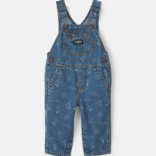 Baby Logo Denim Overalls - Light Wash | Carter’s Oshkosh Canada