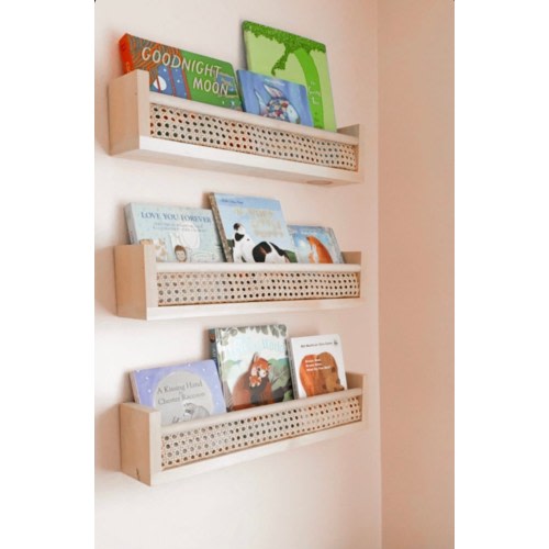 Rattan Shelf Nursery Bookshelf Nursery Shelves Nursery Shelf Bookshelves Kid's Bookshelf Nursery Decor Nursery Room Rattan Decor
