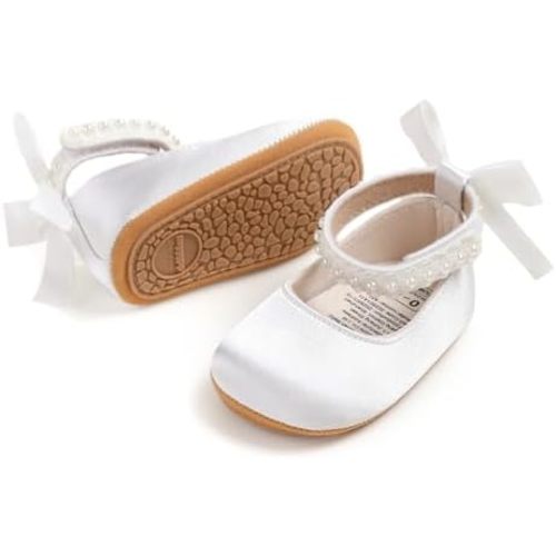 Baby Shoes Mary Jane Flats Non Slip Soft Sole Infant Toddler Sneakers First Walkers Party Christmas Dress Shoes