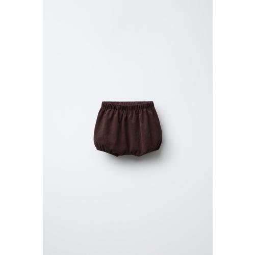 LINED FINE-WALED CORDUROY BLOOMERS - Eggplant | ZARA United States