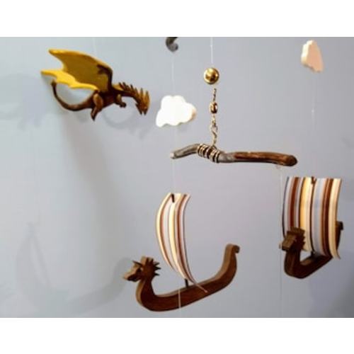 Custom Viking Ship Mobile W Dragon, Custom Mobile, Dragon, Baby Mobile, Viking, Sailing Ship Mobile, Mobile, Ship, Baby Shower Gift, Nursery - Etsy
