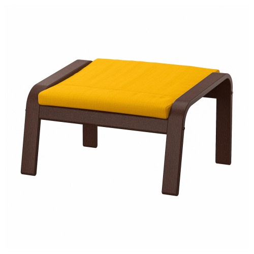 POÄNG Ottoman - brown/Skiftebo yellow