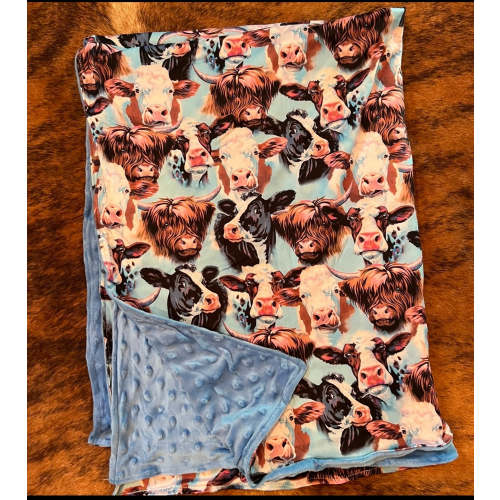 Baby cow minky blanket