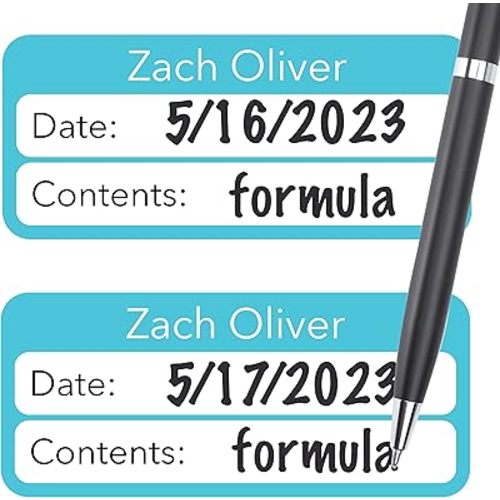 Personalized Baby Bottle Labels for Daycare - Write-On Name Labels (Double Line, 39 Labels)