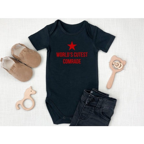 World's Cutest Comrade New Baby Bodysuit, Marxist Kid Clothing, Anti Capitalist Parents Progressive Social Justice Liberal Leftist Anarchist