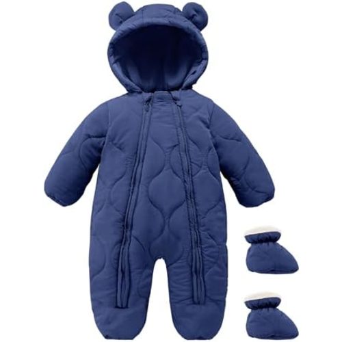 Happy Cherry Baby Snowsuit Down Jacket Infant Hooded Romper Jumpsuit Newborn Boy Girl Winter Bodysuits