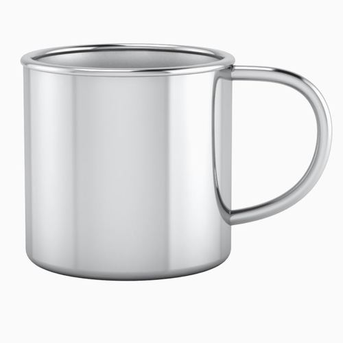 Silver Plated Classic Cup with Victorian Handle - Elegant Engravable Personalized Cup Keepsake Gift - Crafted with .999 Silver Plated Material