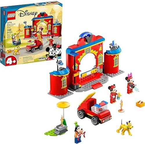 LEGO Disney Mickey and Friends – Mickey & Friends Fire Truck & Station 10776 Building Kit; Fun Firehouse Play Set; New 2021 (144 Pieces)