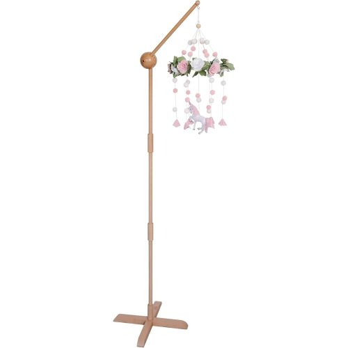 Crib Mobile Arm Wooden Floor Stand, Baby Mobile Arm for Crib & Bassinet, 360° Adjustable Height Universal Fit, 100% Natural Beechwood, Hanger Nursery Decor & Gift Accessories – Sorrel & Fern