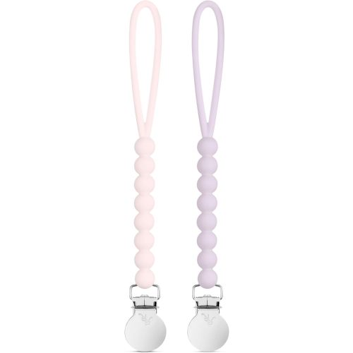 Ryan & Rose Cutie Clip 2 Pack - Pacifier Clip Holder Silicone (Judy-Pink/Judy-Lilac)