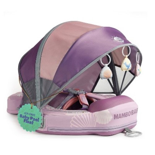 Mambobaby Innovative Explorer Baby Pool Float with Canopy - Seashell Purple