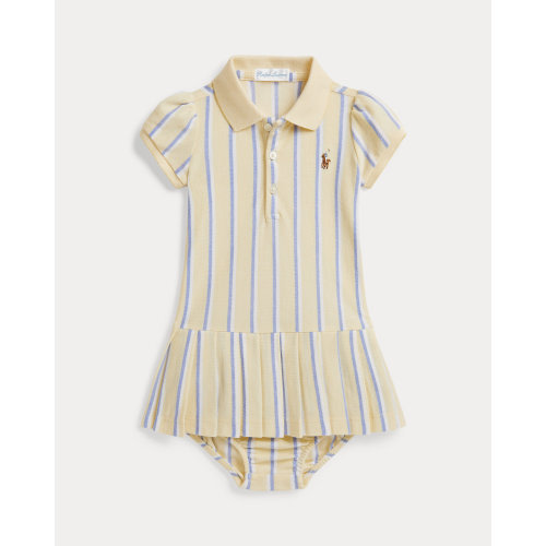 Striped Oxford Mesh Polo Dress & Bloomer