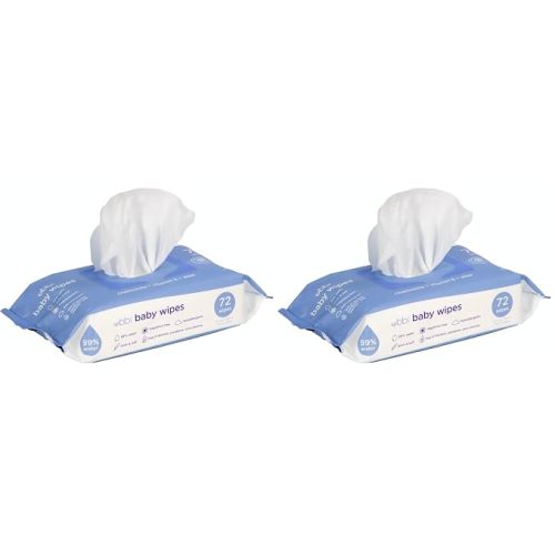 Ubbi Fragrance-Free Baby Wipes, 99% Water Based, Plant Based Wipes, Hypoallergenic for Sensitive Skin with Chamomile, Vitamin E & Aloe, EWG Verified, 2 Pack (72 Wipes Total)