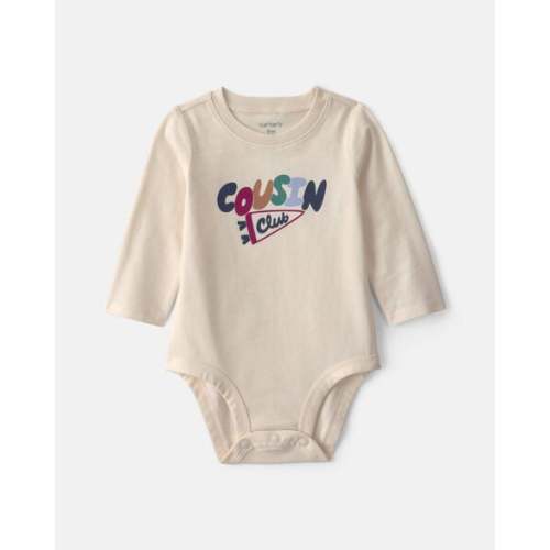 Baby 'Cousin Club' Long-Sleeve Graphic Bodysuit - Cream | Carter's