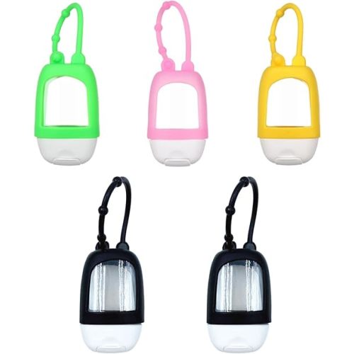 HomeSoGood 5PCS Portable Refillable Travel Bottles, Empty Container with Clip Silicone, 30ml Empty Squeeze Bottle Containers