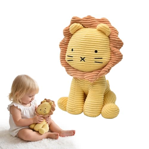 SILI FACTORY Lion Stuffed Animal 12 Inch Soft Lion Plush Toy – Cute Cuddly Lion Plush Toy for Babies, Toddlers & Kids, Corduroy Fabric, Birthday, Nursery Room Decor (Yellow)