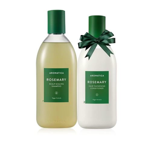 AROMATICA Rosemary Scalp Scaling Shampoo and Conditioner Set 13.53 fl.oz each – Vegan Korean Hair Care Gift Set for Woman with Rosemary Oil. Sulfate Free Shampoo Conditioner For Hair Growth