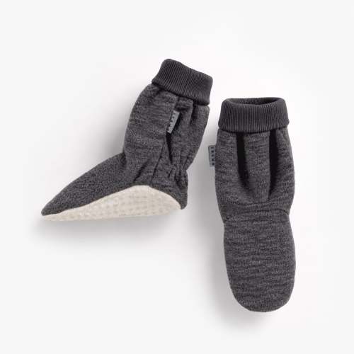 Pantoufles grises en polar, bébé | Souris Mini