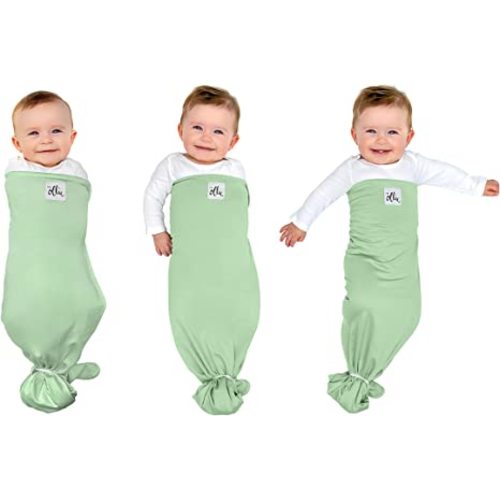 The Ollie Swaddle – Escape-Proof Baby Swaddle for Newborns | Pediatrician-Approved | Calms Startle Reflex | Adjustable Arms-In or Arms-Out | Lightweight, Moisture-Wicking, Machine-Washable | Green
