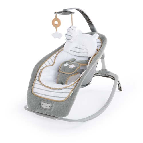 Open Box Ingenuity Boutique Collection Vibrating Rocking Seat with Premium Fabric, Bella Teddy, Unisex, Ages newborn and up