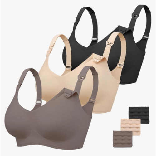Vinfact 3 Pack Nursing Bras for Breastfeeding Comfort Maternity Bras for Pregnancy Wireless Seamless Breastfeeding Bras