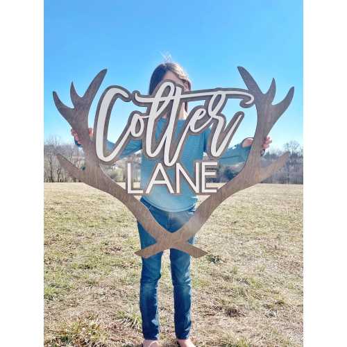 Personalized Antler Name Sign: Wooden Hunting Themed Name Sign