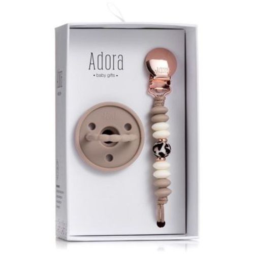 Baby Soother Silicone Pacifiers & Coordinating Mini Clip – Scalloped/Classic Design Infants Self-Soothing & Comforting Gift Set of 2 for Newborns