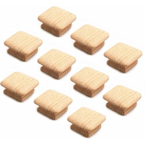 WEICHUAN 10-Pack Solid Wood Knobs for Cabinet Dresser Furniture Drawer