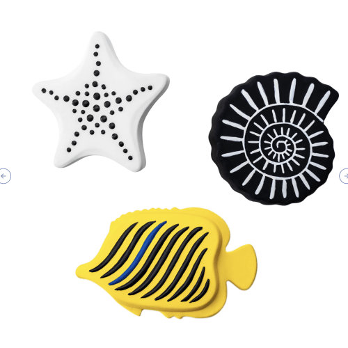 Natural Rubber Bath Toys, Yellow Black And White (Pack Of 3) - Etta Loves Bath Toys | Maisonette