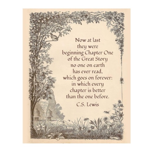 Now At Last - C.S. Lewis Inspirational Quotes Wall Art Print, Vintage Motivational Poster Print, Retro Decor for Living Room, Home, Office, Church, and Room Decoration - 8x10" Unframed Wall Art