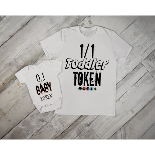 0/1 Baby TOKEN Toddler SET Gamer Hilarious Magic the Gathering Funny Baby Shirt Hoodie Onesie ® by Gerber® Nerd Dad MTG Newborn Shower Gift