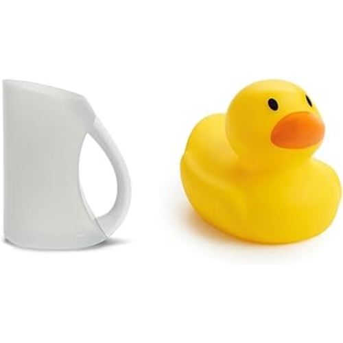 Munchkin 2-Piece Baby Bath Set with Rinse Shampoo Bath Rinser and White Hot Safety Bath Ducky