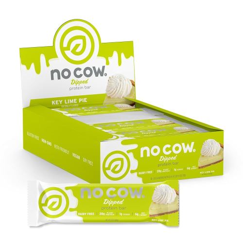 No Cow High Protein Bars, Dipped Key Lime Pie - Healthy Snacks, 20g Vegan Protein, High Fiber, Low Sugar, Keto Friendly, Dairy & Gluten Free (12 Count)